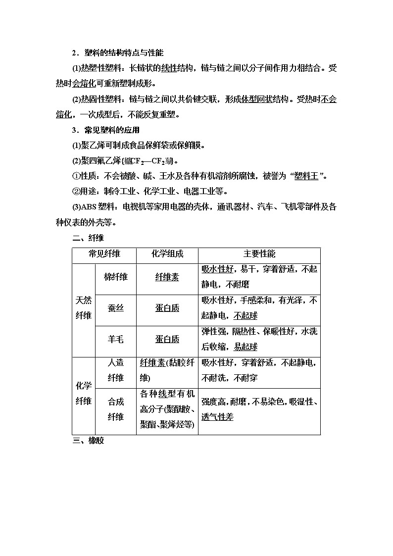 2020-2021学年化学苏教版选修1教师用书：专题3第3单元　高分子材料和复合材料02