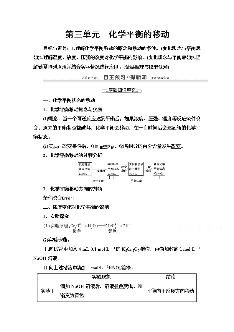 2020-2021学年化学苏教版选修4教师用书：专题2第3单元　化学平衡的移动01