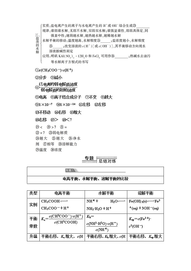 2020-2021学年化学苏教版选修4教师用书：专题3溶液中的离子反应专题复习课02