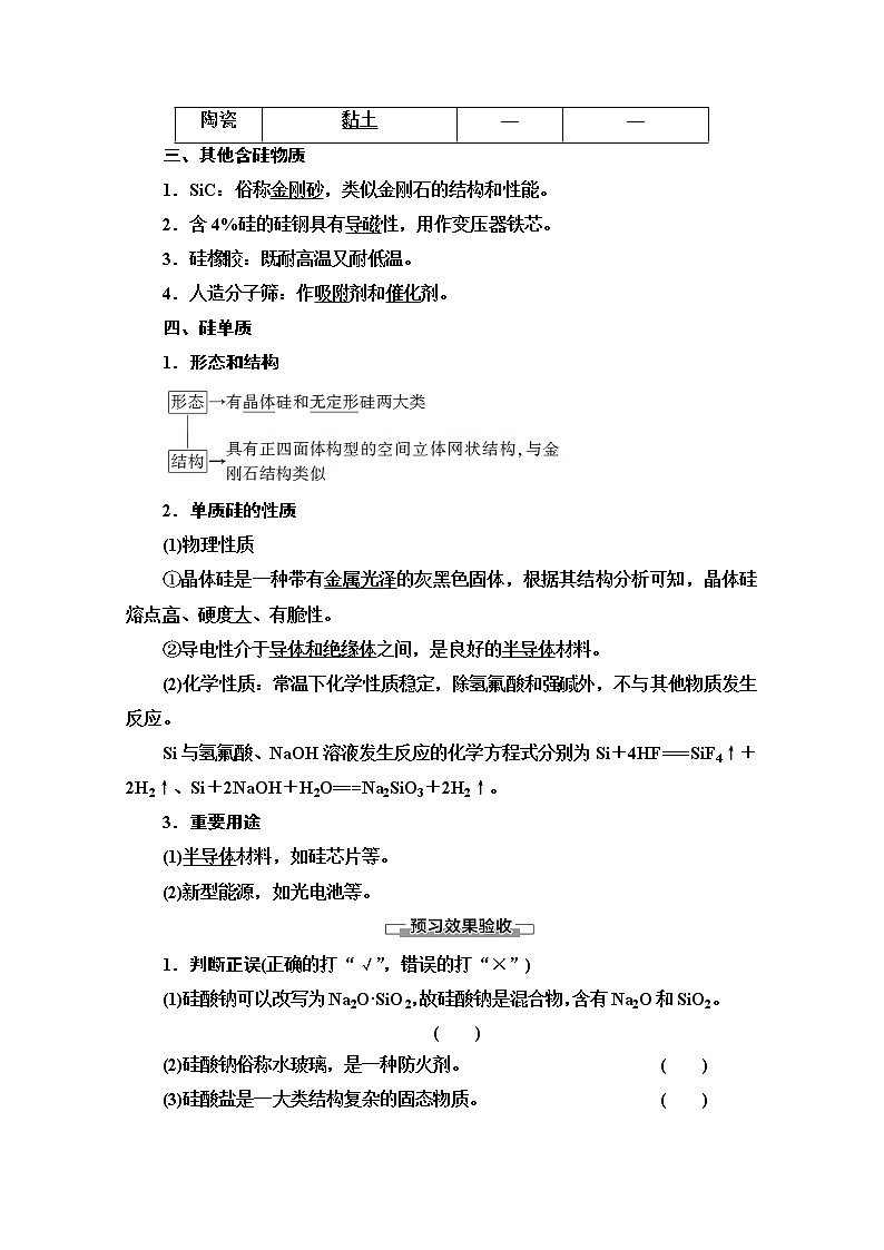 2020-2021化学人教版必修1教师用书：第4章第1节课时2　硅酸盐和硅单质02