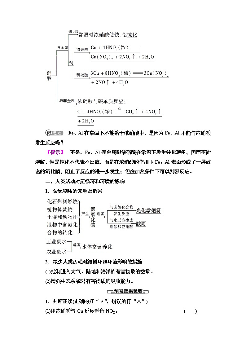 2020-2021学年化学鲁科版必修一教师用书：第3章第2节课时3　硝酸第2页