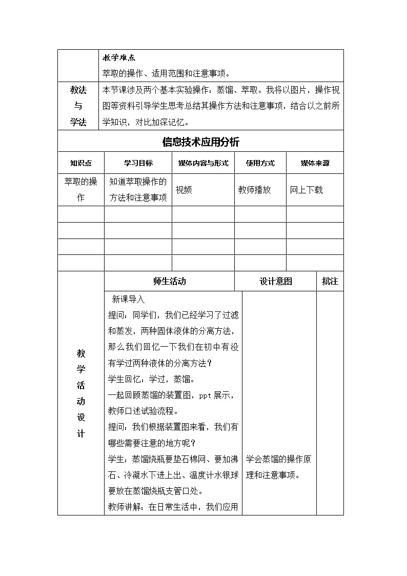 陕西省石泉县江南高级中学高中化学必修一：1.1化学实验基本方法（第3课时）教案02