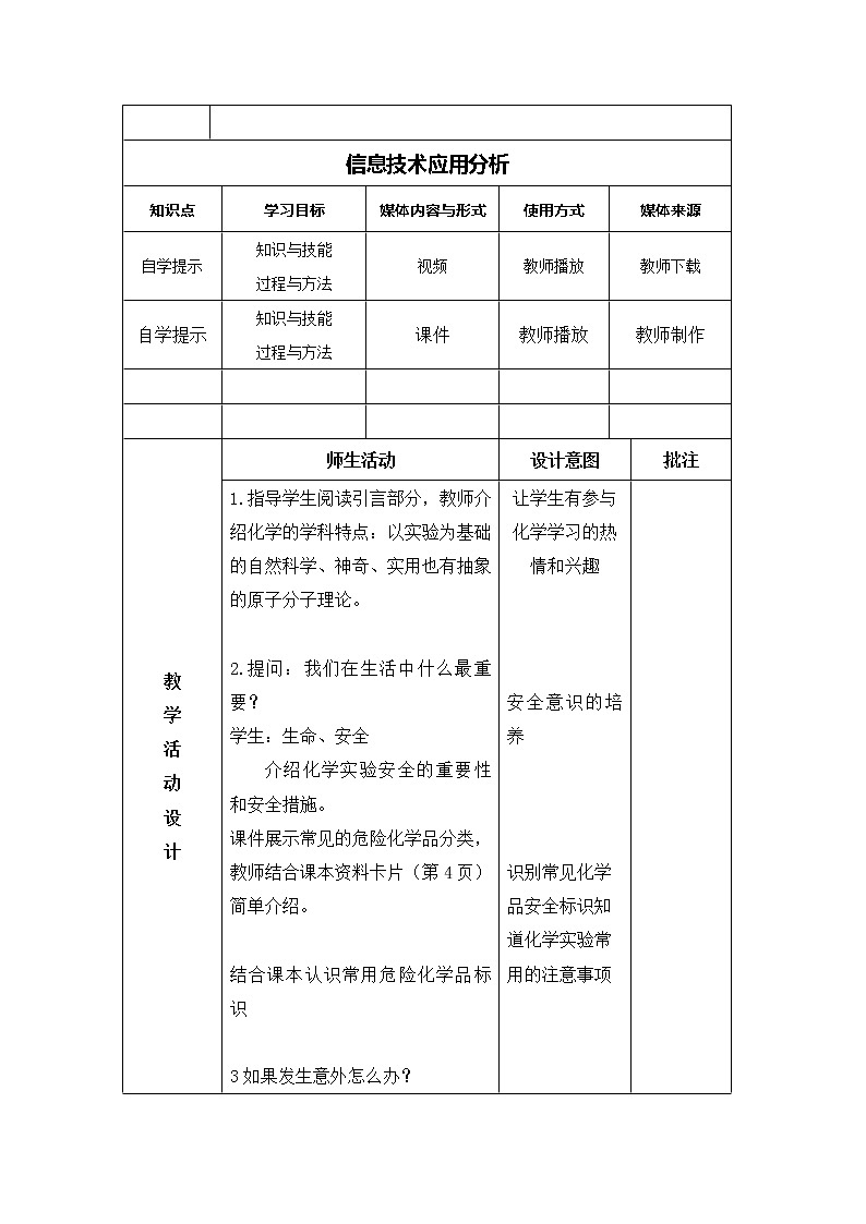 陕西省石泉县江南高级中学高中化学必修一：1.1化学实验基本方法（第1课时）教案02
