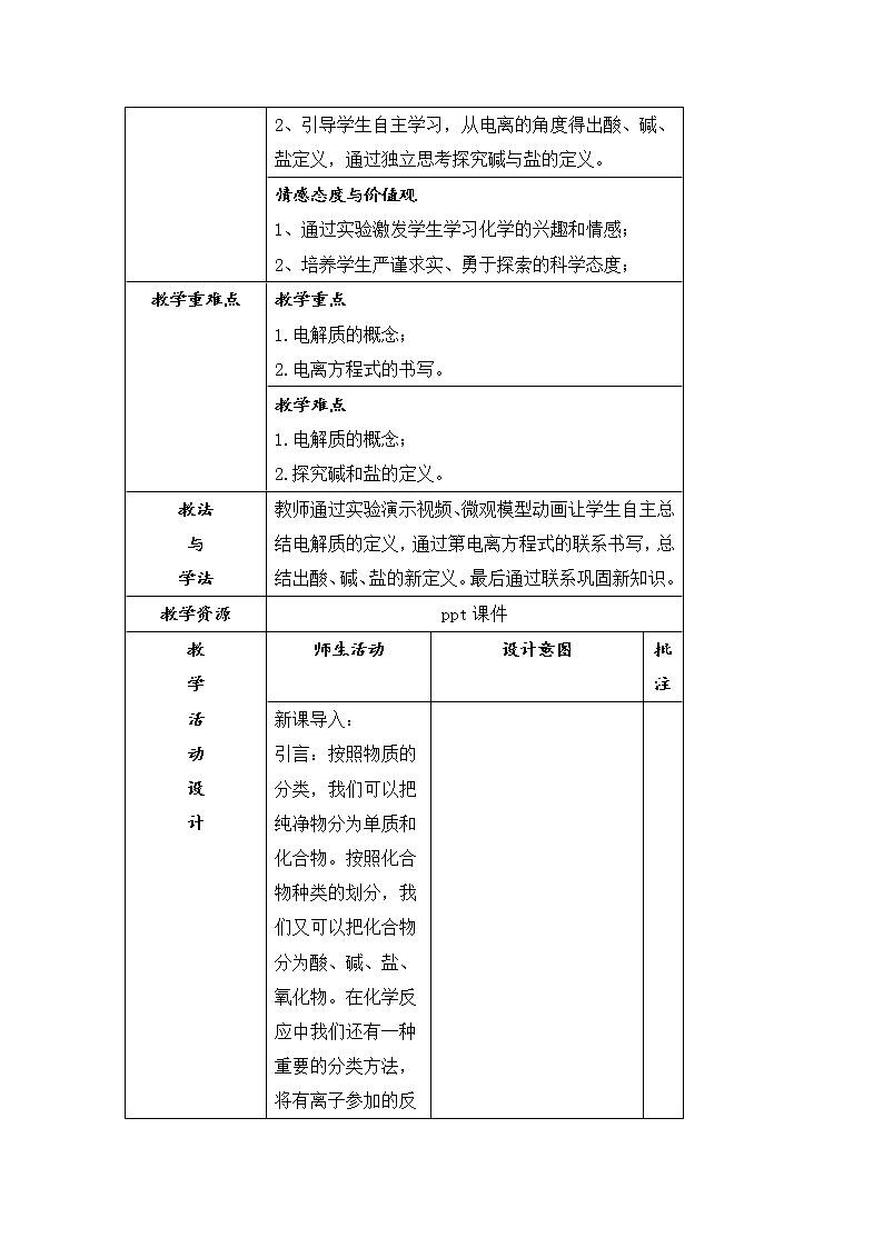 陕西省石泉县江南高级中学高中化学必修一教案：2.2离子反应（第1课时）02