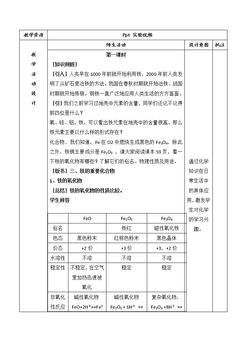 陕西省石泉县江南高级中学高中化学必修一教案：3.2几种重要的金属化合物（第3课时）02