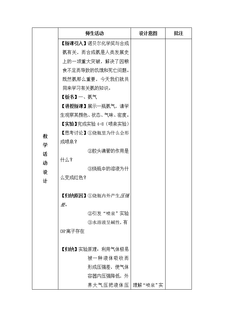陕西省石泉县江南高级中学高中化学必修一教案：4.4氨硝酸硫酸（第1课时）03
