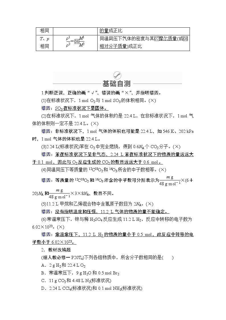2021届高考化学人教版一轮创新教学案：第1章第2讲气体摩尔体积阿伏加德罗定律02