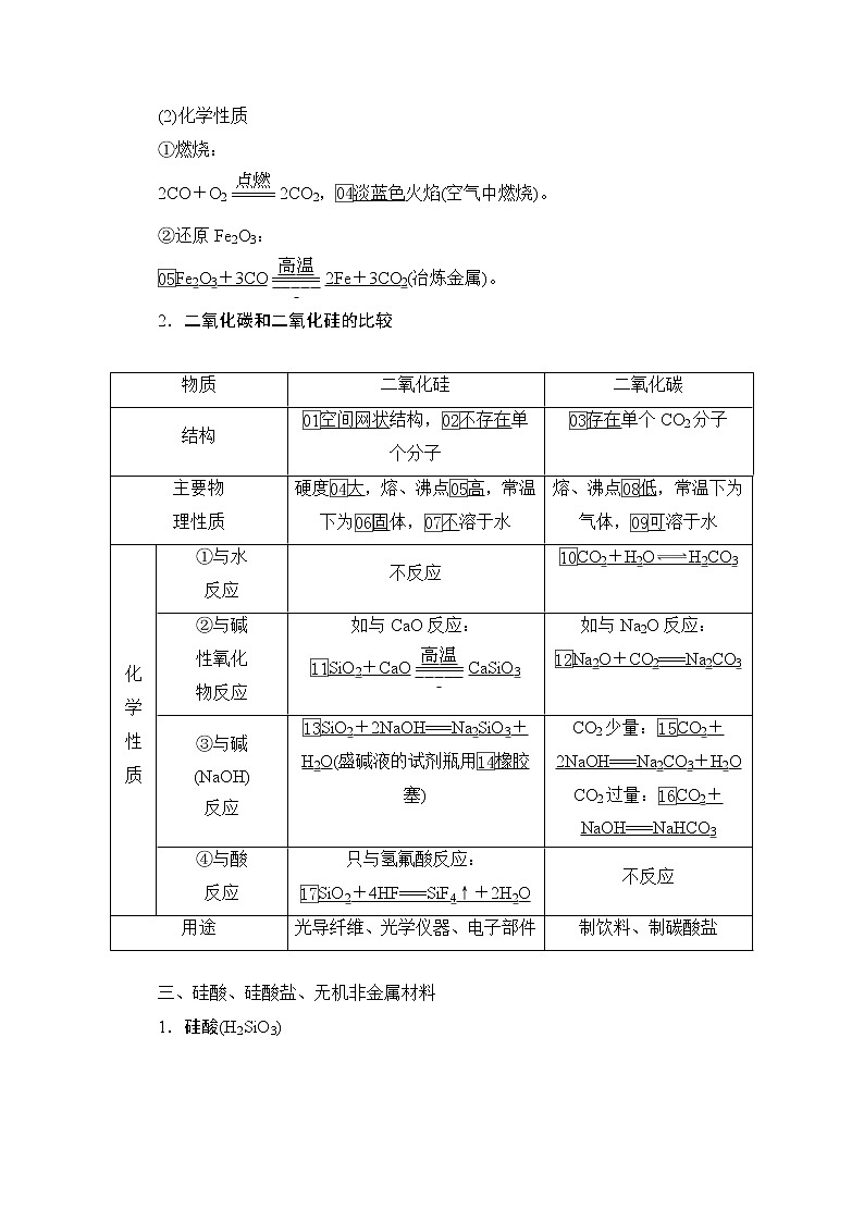 2021届高考化学人教版一轮创新教学案：第4章第13讲　碳、硅及其重要化合物第3页