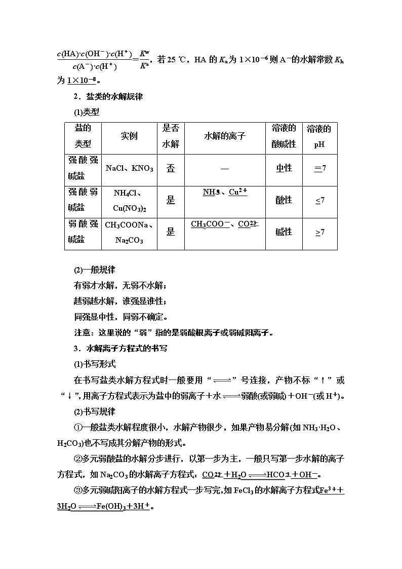 2021届高考化学（江苏专用）一轮教师用书：专题8第3单元　盐类的水解第2页