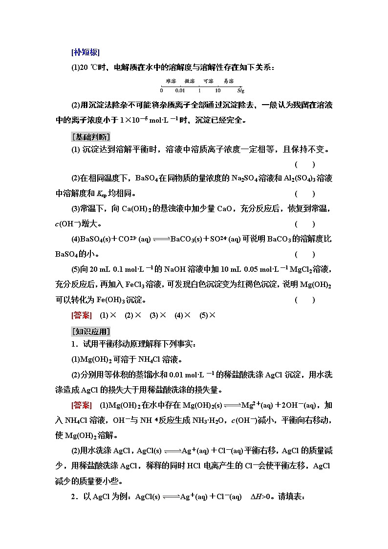 2021届高考化学（江苏专用）一轮教师用书：专题8第4单元　难溶电解质的沉淀溶解平衡03