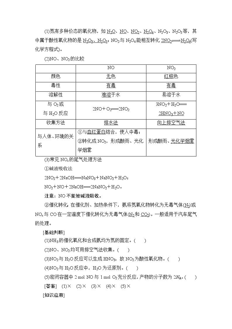 2021版新高考化学一轮鲁科版教师用书：第3章第2节氮的循环第2页