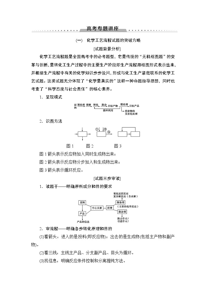 2021版新高考化学人教版一轮教师用书：第3章高考专题讲座1化学工艺流程试题的突破方略01