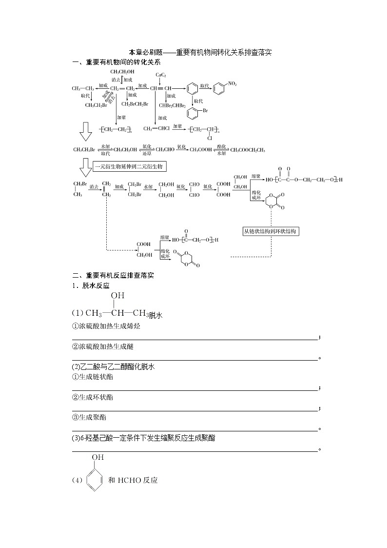 2021版新高考地区选考化学（人教版）一轮复习教师用书：本章必刷题——重要有机物间转化关系排查落实第1页