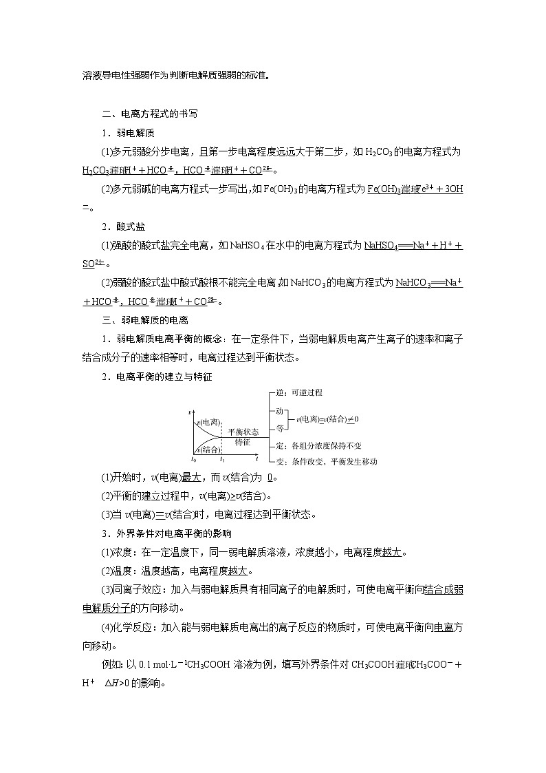 2021版新高考地区选考化学（人教版）一轮复习教师用书：课题26　弱电解质的电离02