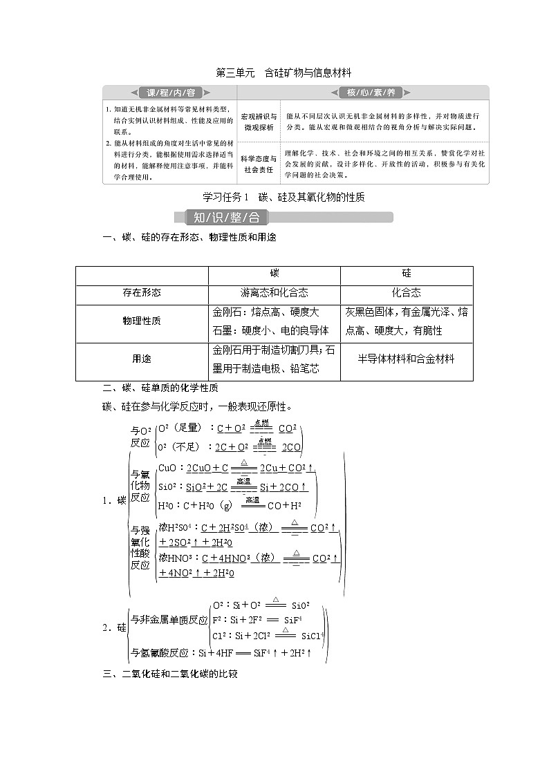 2021版江苏新高考选考化学（苏教版）一轮复习教师用书：专题33第三单元　含硅矿物与信息材料第1页