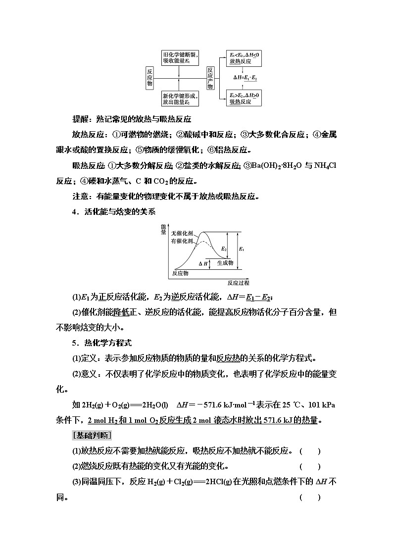2021版高考化学鲁科版一轮教师用书：第6章第1节　化学反应的热效应第3页