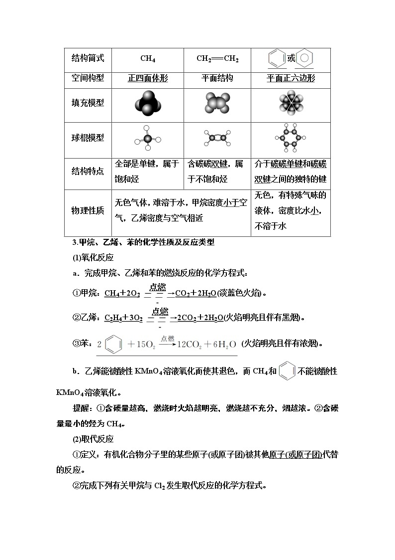 2021版高考化学鲁科版一轮教师用书：第9章第1节　认识有机化合物　重要的烃02