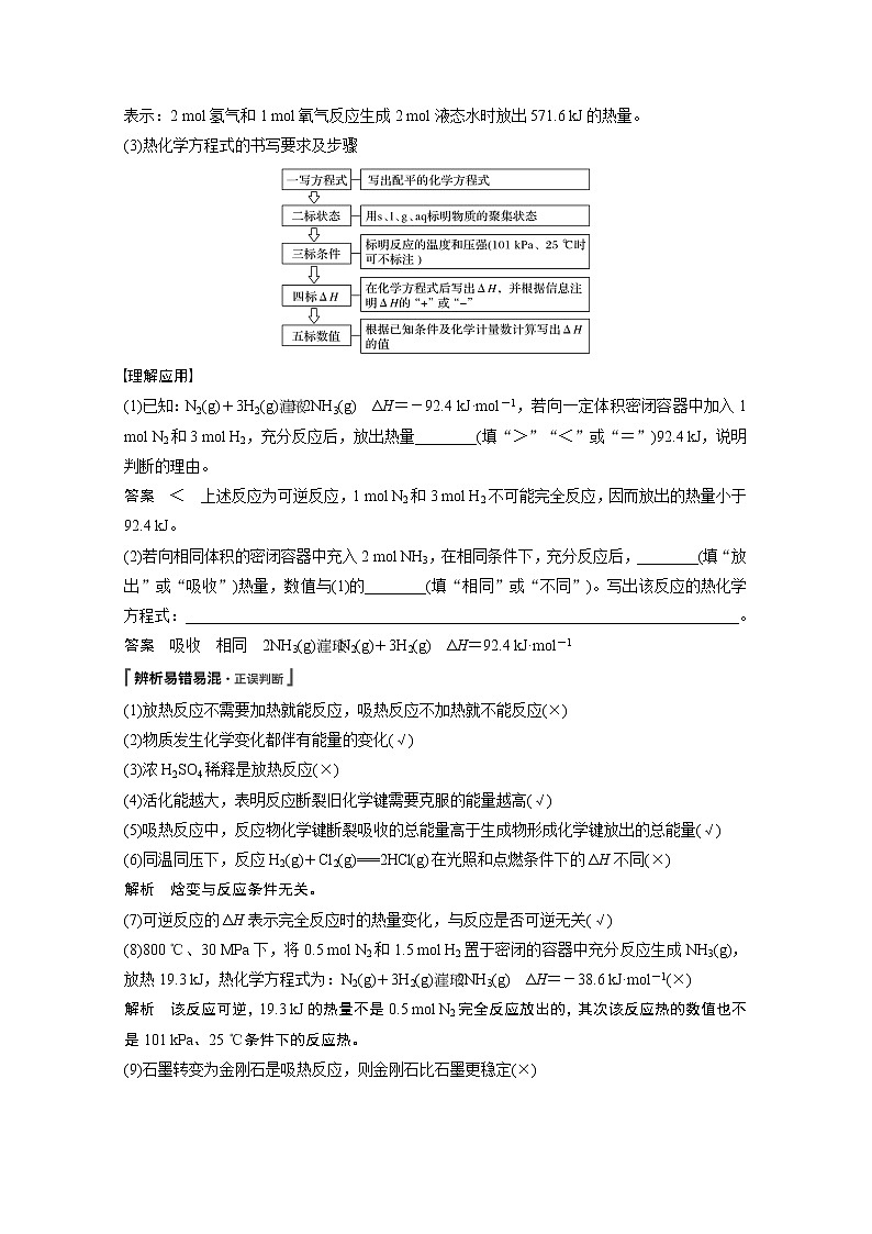 2021新高考化学鲁科版一轮复习学案：第6章第19讲化学反应的热效应第3页
