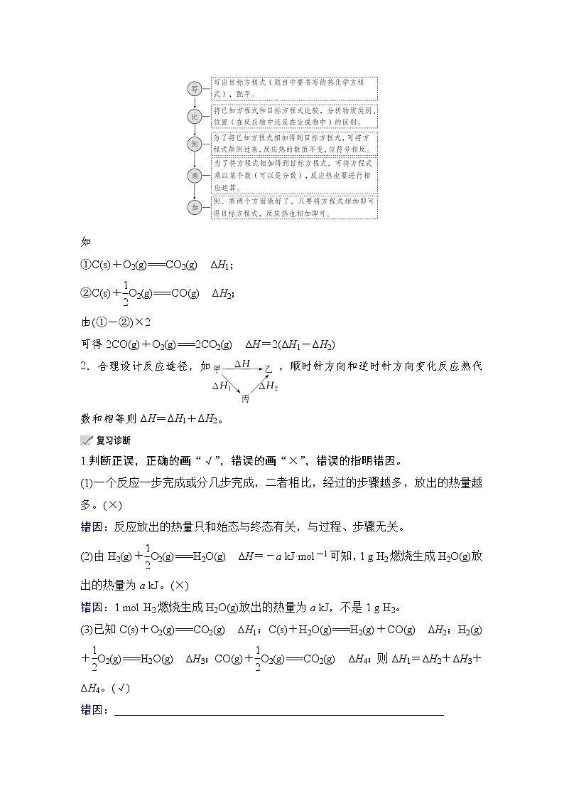 2021高三全国统考化学（经典版）一轮学案：第6章第2节盖斯定律及其应用02