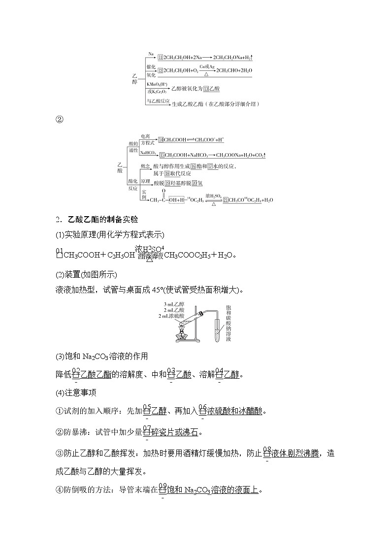 2021高三全国统考化学（经典版）一轮学案：第10章第2节　乙醇和乙酸　基本营养物质02