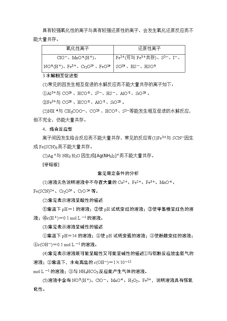 2021版新高考化学（人教版）一轮复习教师用书：第1部分第2章第3节离子检验与推断02