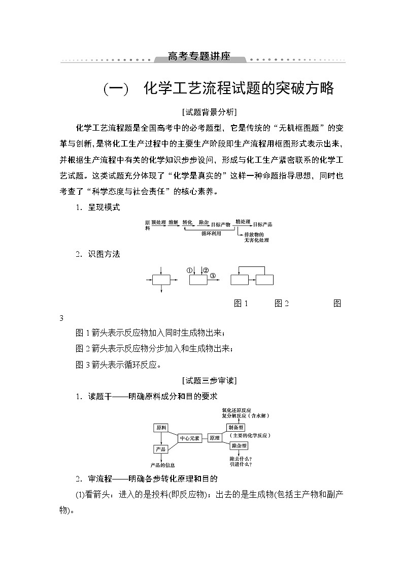 2021版新高考化学（人教版）一轮复习教师用书：第1部分第3章高考专题讲座1化学工艺流程试题的突破方略第1页