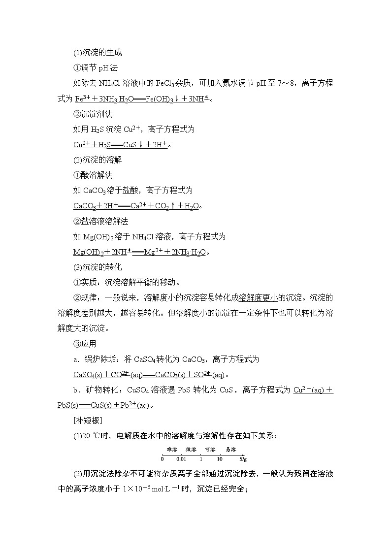 2021版新高考化学（人教版）一轮复习教师用书：第1部分第8章第4节难溶电解质的溶解平衡02