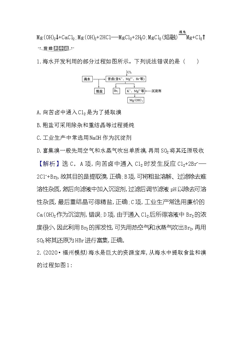 2021版化学名师讲练大一轮复习方略人教通用版高考新风向·命题新情境4.3富集在海水中的元素——溴和碘02