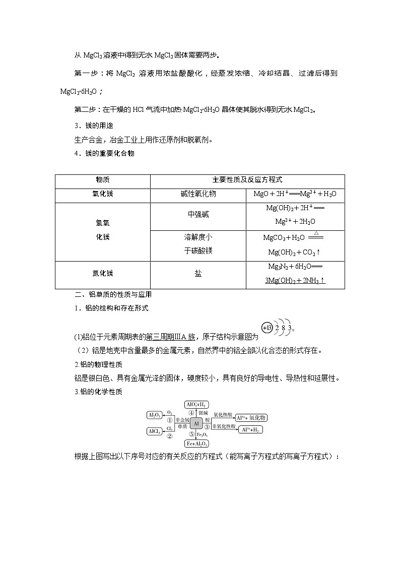 2021版高考化学（人教版）一轮复习学案：第10讲　镁、铝及其重要化合物02