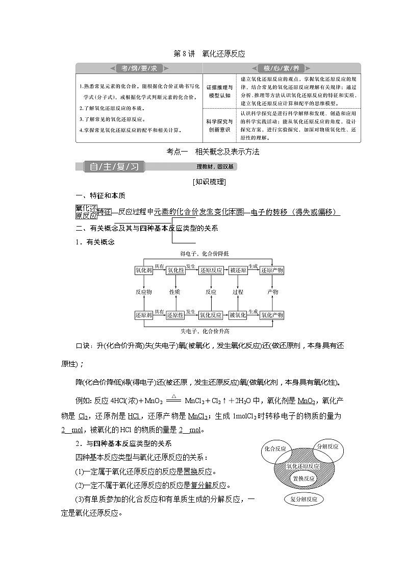 2021版高考化学（人教版）一轮复习学案：第8讲　氧化还原反应01