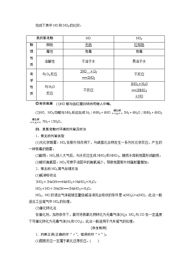 2021版高考化学（人教版）一轮复习学案：第16讲　氮及其重要化合物02
