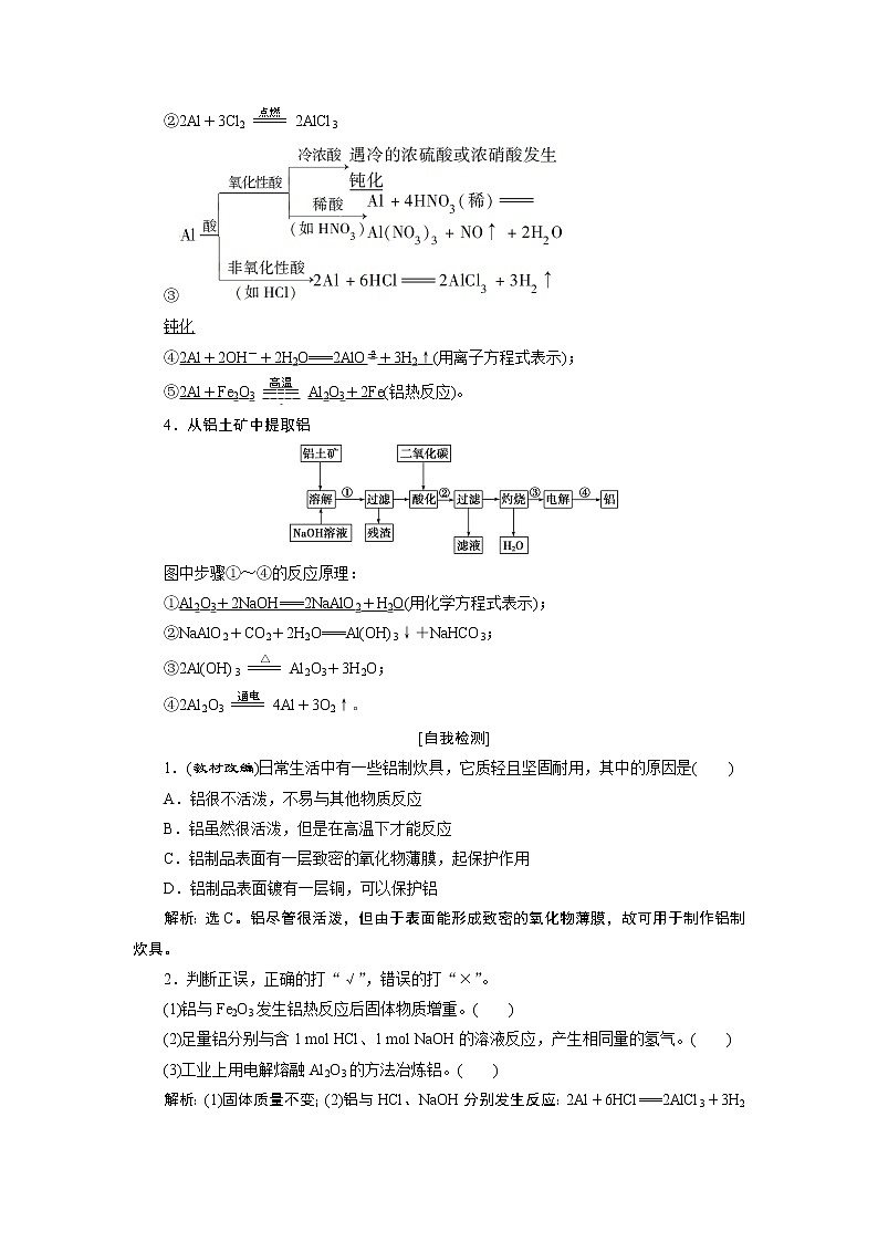 2019版高考化学一轮精选教师用书苏教专用：专题31第一单元　从铝土矿到铝合金02