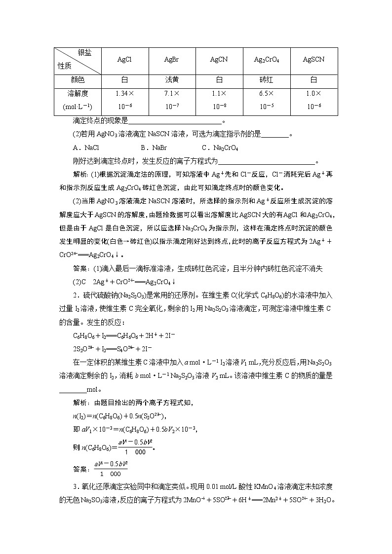 2019版高考化学一轮精选教师用书苏教专用：专题83突破全国卷专题讲座（七）　中和滴定的迁移与应用02
