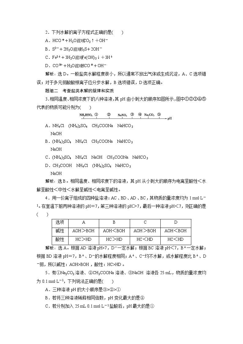 2019版高考化学一轮精选教师用书人教通用：第八章水溶液中的离子平衡第3节　盐类的水解03