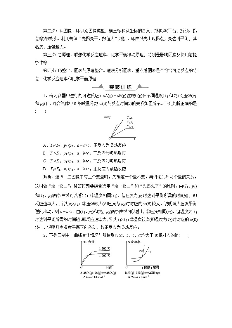 2019版高考化学一轮精选教师用书人教通用：第七章化学反应速率和化学平衡微专题强化突破13　“数形结合”突破化学平衡图像题03