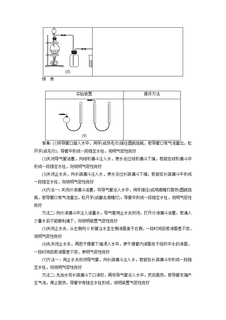 2019版高考化学一轮精选教师用书人教通用：第十章化学实验微专题强化突破19　装置的气密性检查03