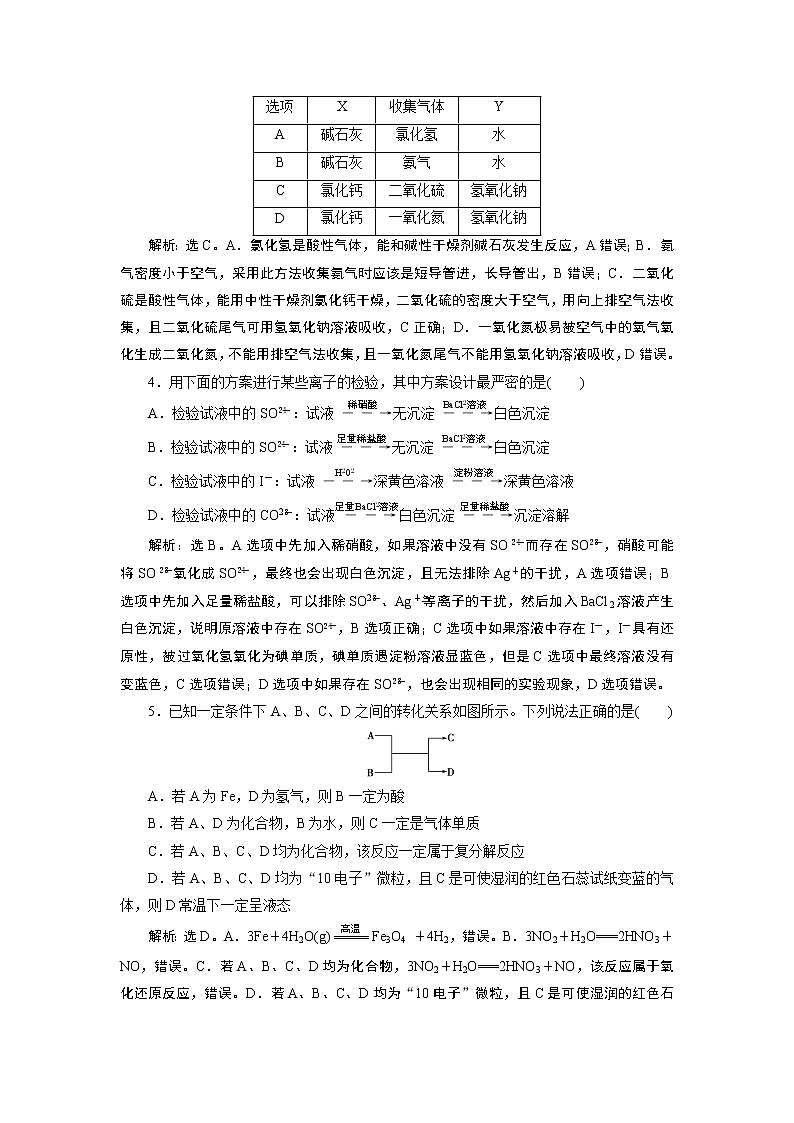 2019版高考化学一轮精选教师用书人教通用：第四章非金属及其重要化合物章末综合检测（四）02