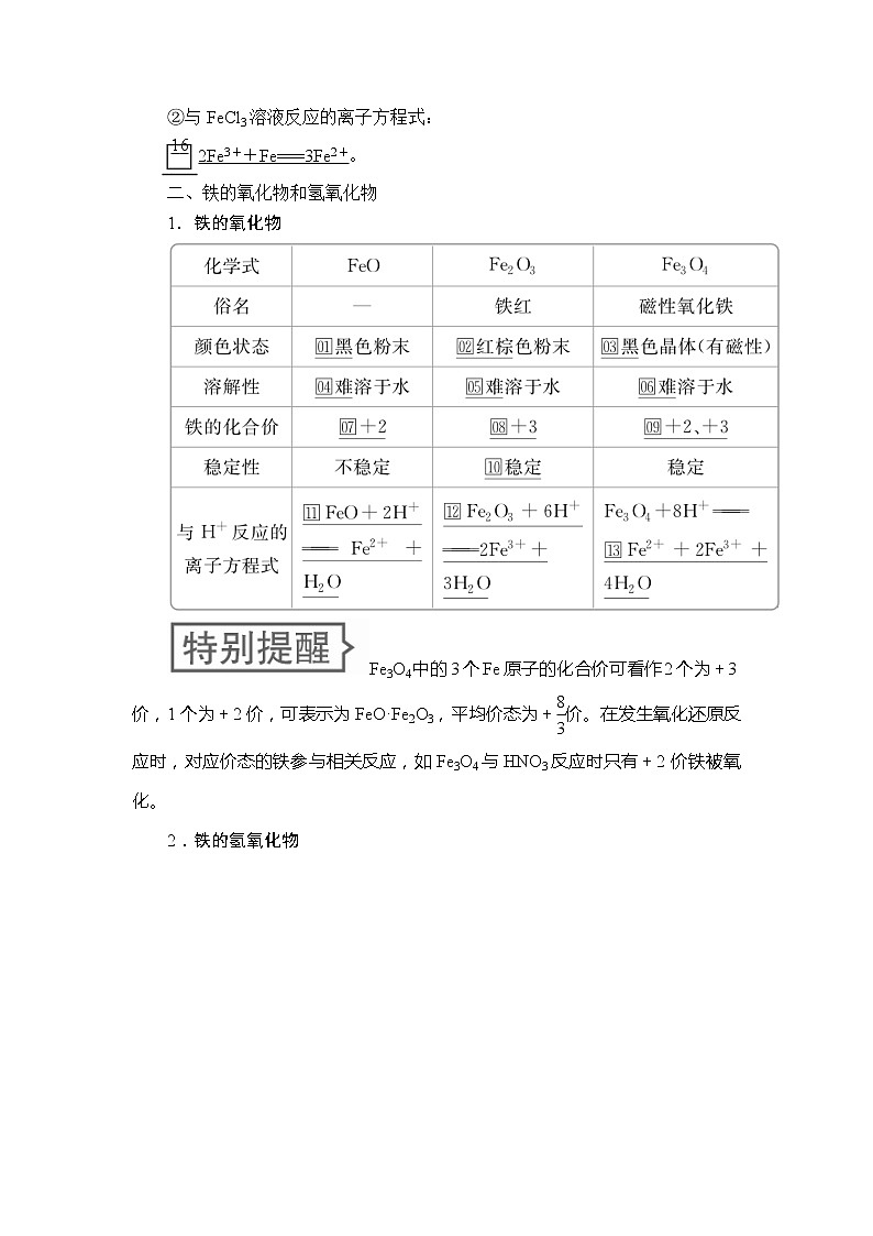 2020年高考化学一轮总复习文档：第三章第11讲铁及其重要化合物 学案03