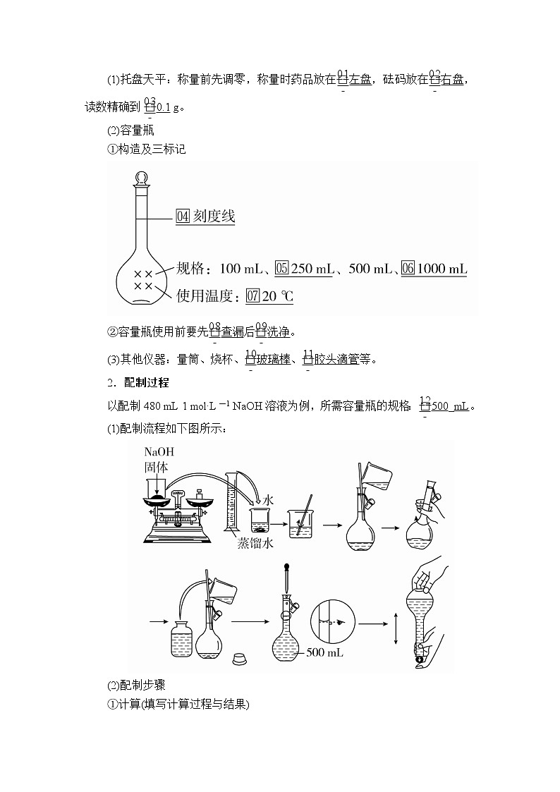 2020年高考化学一轮总复习文档：第一章第3讲物质的量浓度 学案02