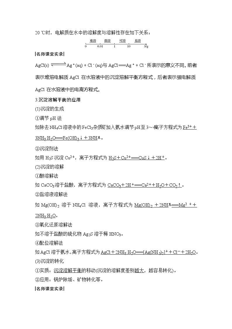 2020创新设计一轮复习化学（人教版）讲义：第八章第4讲难溶电解质的溶解平衡03