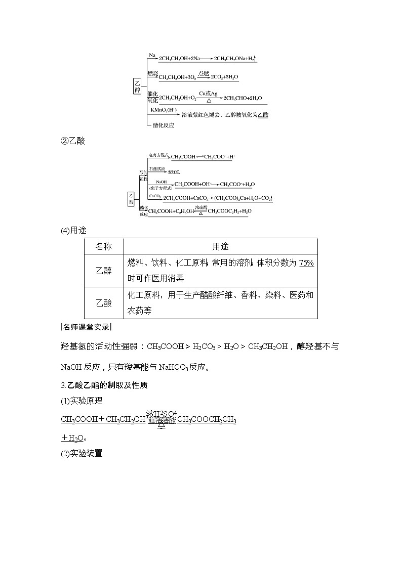 2020创新设计一轮复习化学（人教版）讲义：第九章第2讲生活中两种常见的有机物基本营养物质第3页