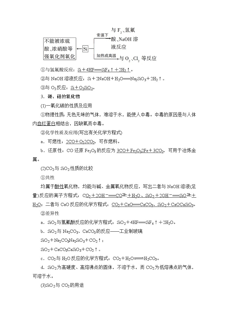 2020版新一线高考化学（人教版）一轮复习教学案：第4章拓展链接　碳、硅及其化合物02