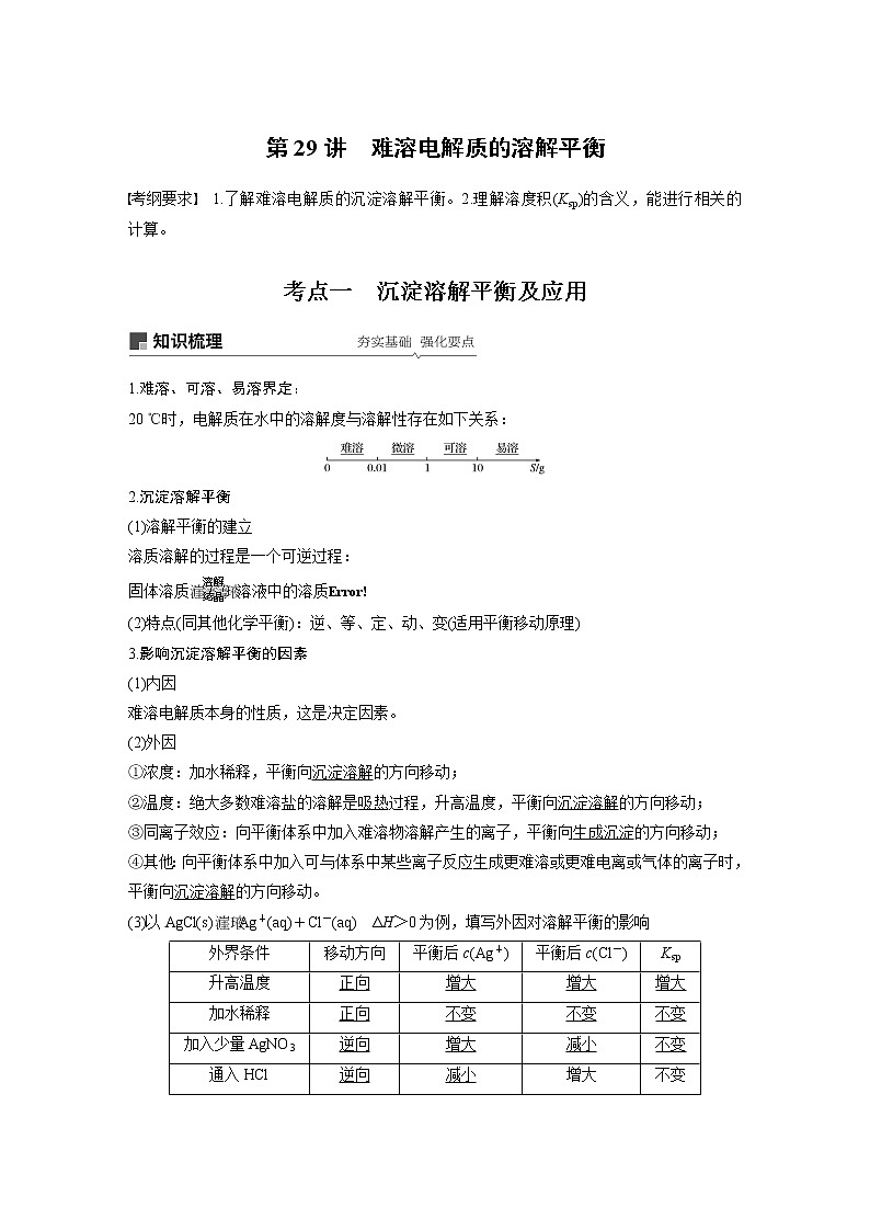 2020版化学新增分大一轮人教版（全国）讲义：第八章水溶液中的离子平衡第29讲01