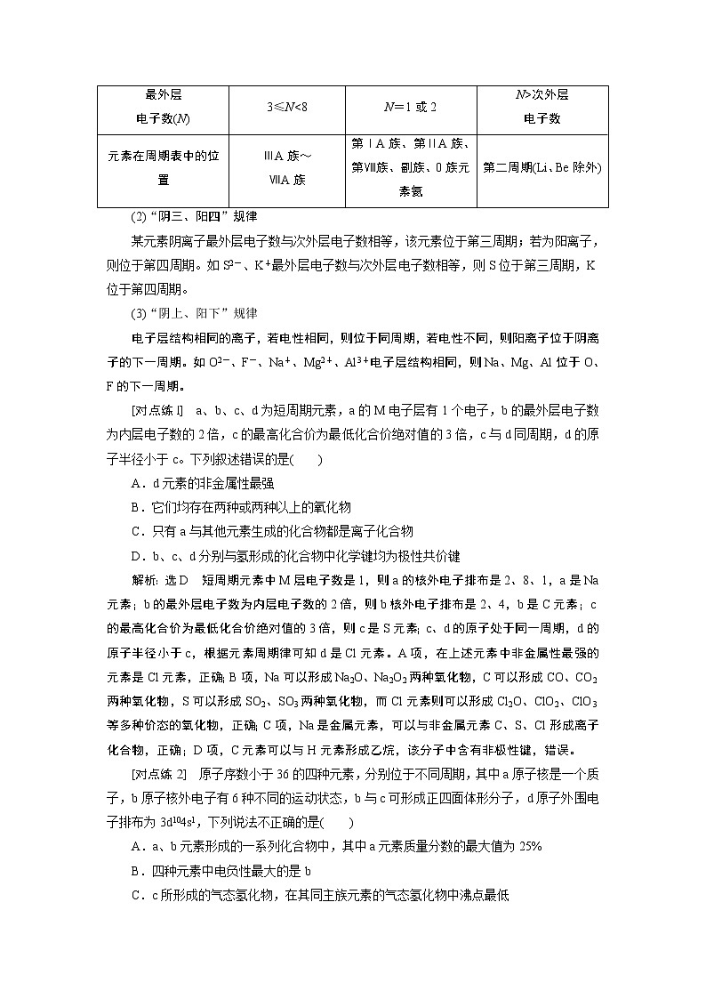 2020版高考一轮复习化学新课改省份专用学案：第八章第5课时　应用层面——“位、构、性”关系的综合推断第3页