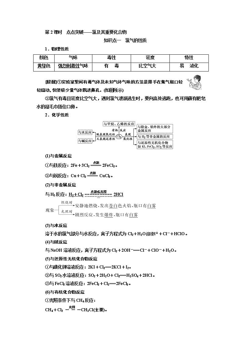 2020版高考一轮复习化学新课改省份专用学案：第四章第2课时　点点突破——氯及其重要化合物01