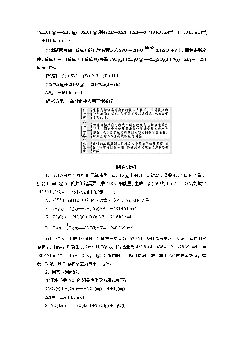 2020版高考一轮复习化学新课改省份专用学案：第五章第2课时　化学能与热能（2）——反应热的比较与计算（过题型）03