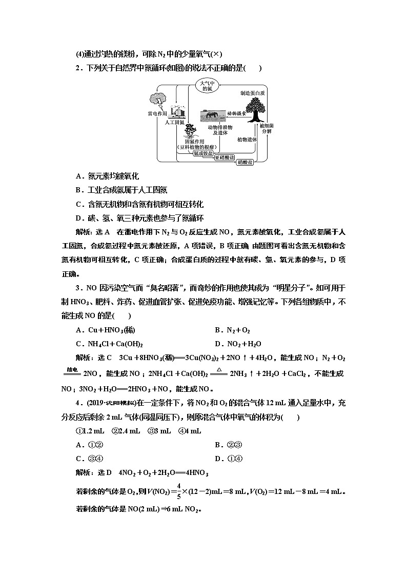 2020版高考一轮复习化学新课改省份专用学案：第四章第7课时　点点突破——氮及其重要化合物03