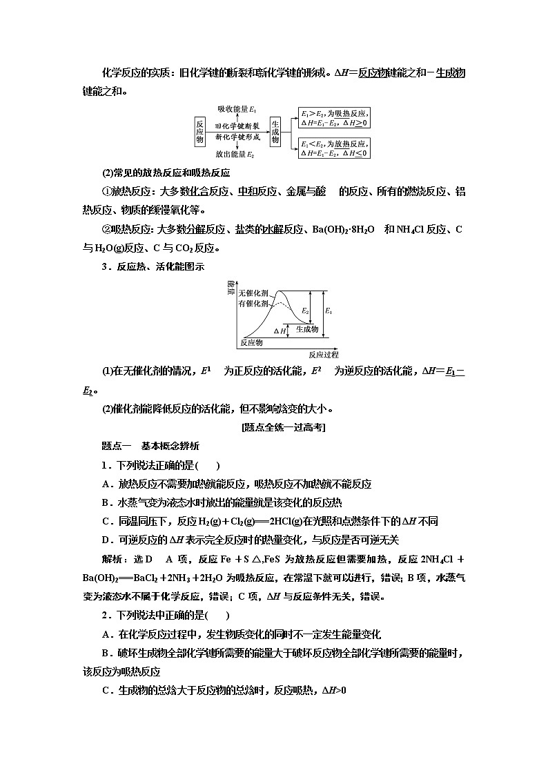 2020版高考一轮复习化学江苏专版学案：专题四第十五讲化学反应中的热效应02