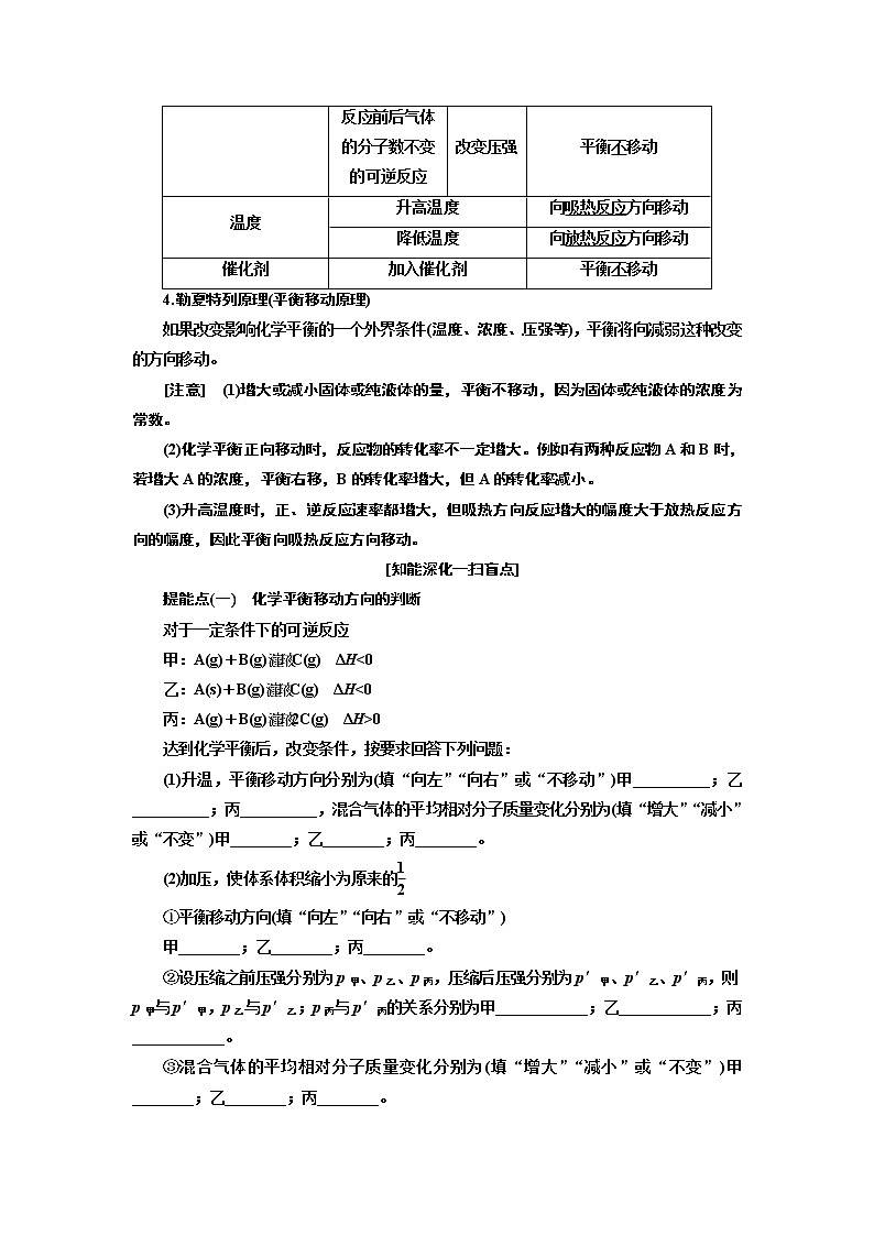2020版高考一轮复习化学江苏专版学案：专题五第二十讲化学平衡的移动化学反应的方向02