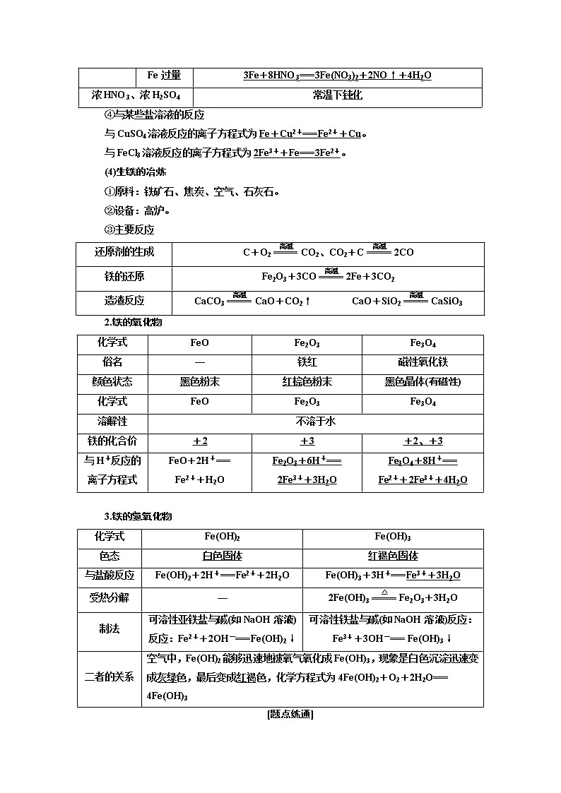 2020版高考新创新一轮复习化学新课改省份专用学案：第三章第三节铁、铜及其化合物02